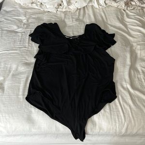 Want and Need Black Off the Shoulder Bodysuit Sz 2X